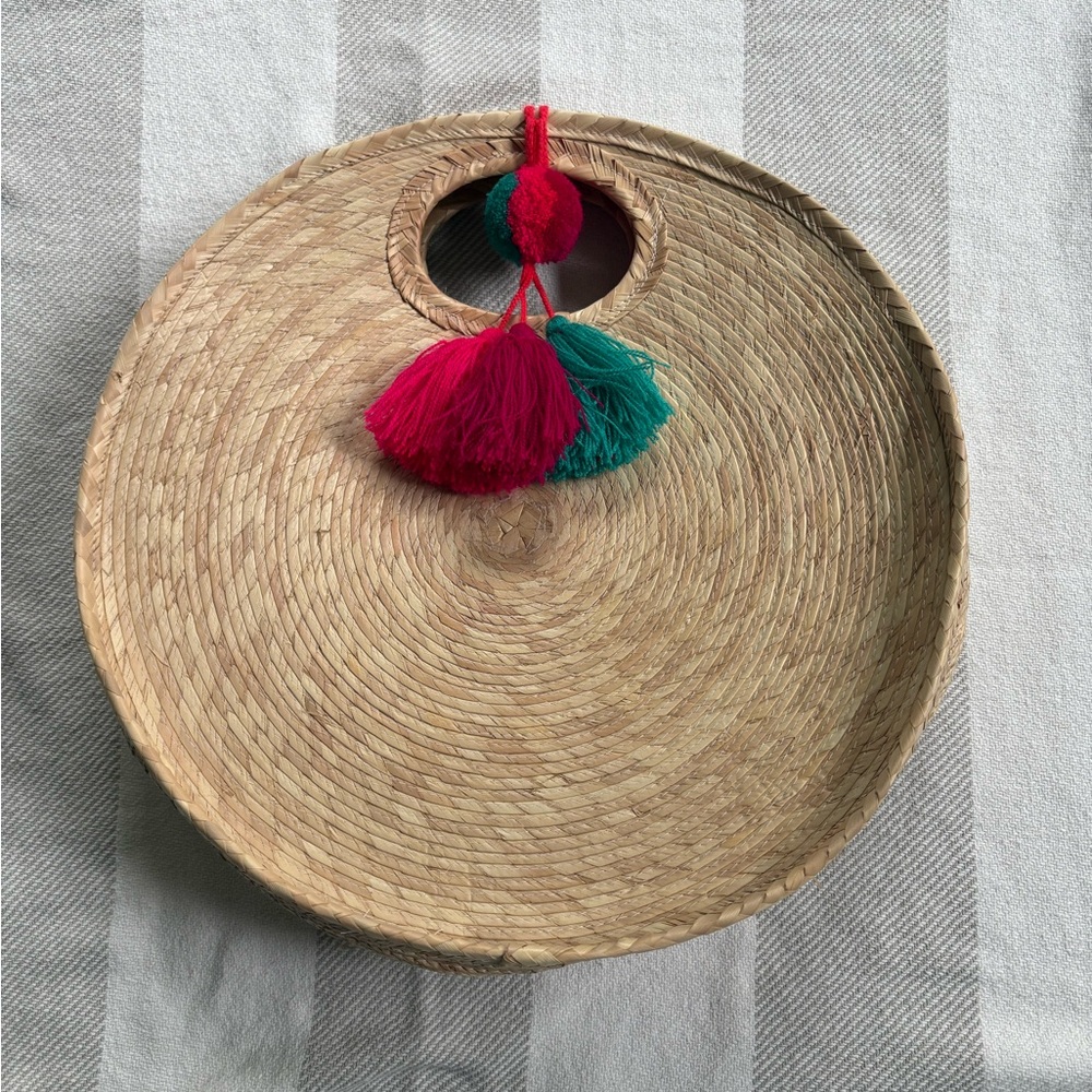Hand Woven Palm Purse with Tassels